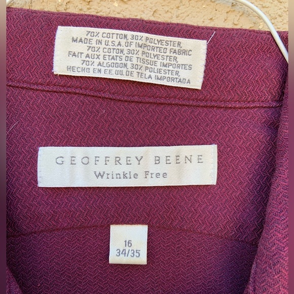 GUC Geoffrey Beene Men’s Long Sleeve Button Down Shirt - Size Large - Picture 2 of 2